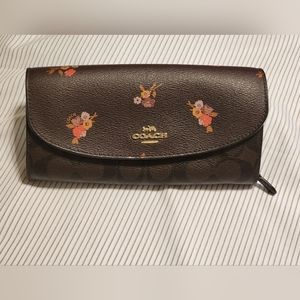 Dark Signature "C' with flowers Envelope Wallet